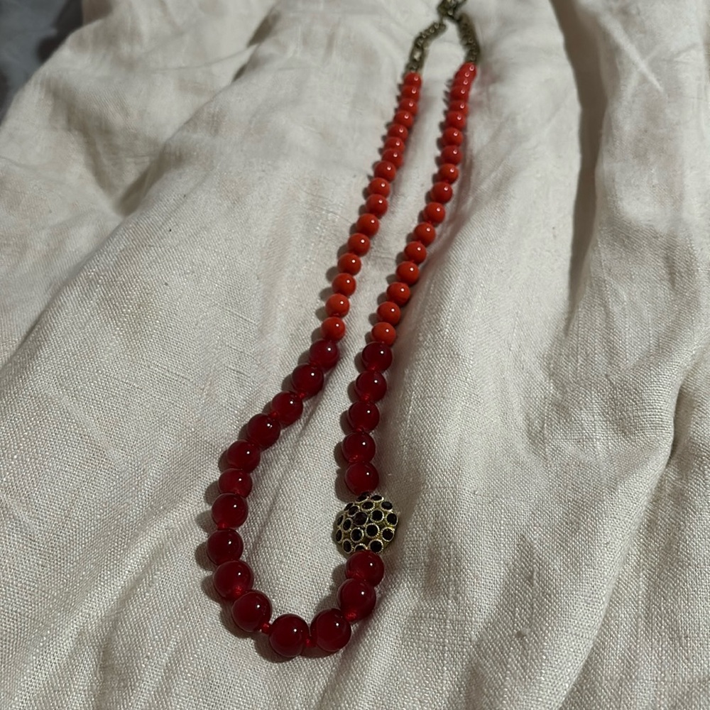 Fossil bead necklace